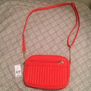 Neon red crossbody purse